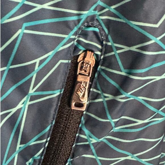 Nike Women’s Teal Abstract Windbreaker Jacket Size M Lightweight - Picture 7 of 13